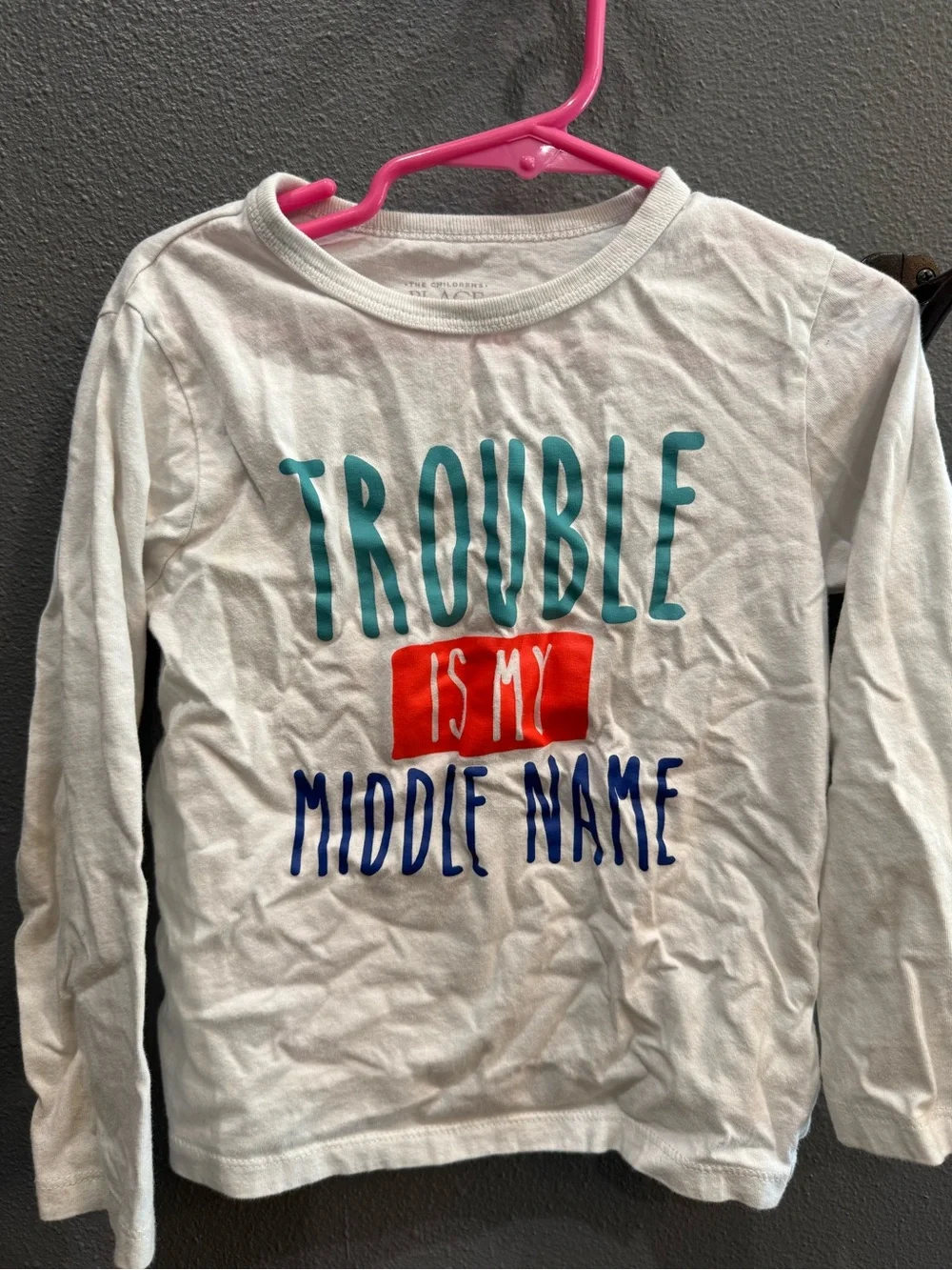 The Children's Place White Long-Sleeve Tee with Teal, Blue & Red Graphic